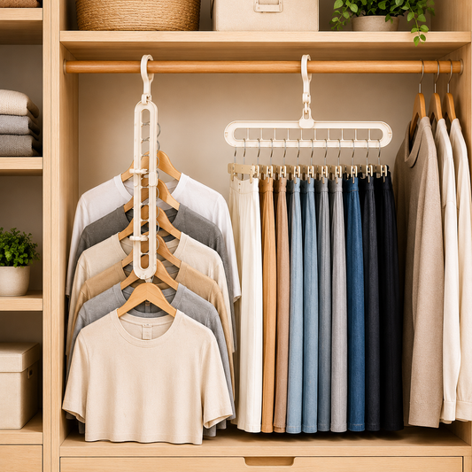 Gancho Ropa: Ahorra espacio y organiza tu closet.